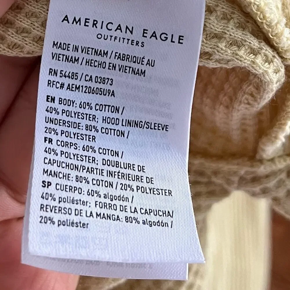 Aerie Waffle Button Hoodie Shacket Sweater - Picture 7 of 8
